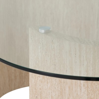 Modena Dining Table - Clear Glass/Cream | Murphy Furniture