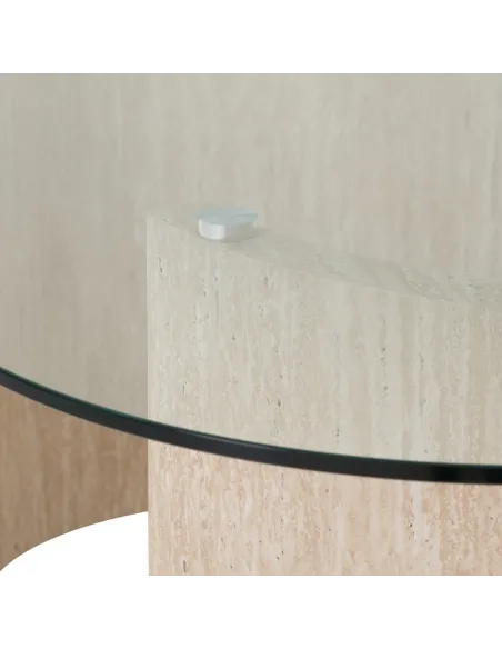 Modena Dining Table - Clear Glass/Cream | Murphy Furniture