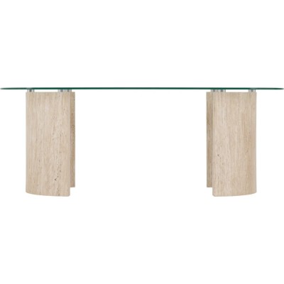 Modena Coffee Table - Clear Glass/Cream | Murphy Furniture