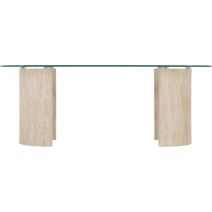 Modena Coffee Table - Clear Glass/Cream | Murphy Furniture
