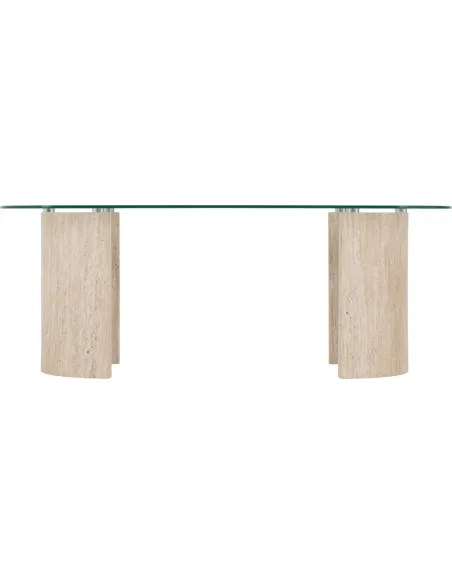 Modena Coffee Table - Clear Glass/Cream | Murphy Furniture