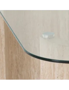 Modena Coffee Table - Clear Glass/Cream | Murphy Furniture 2