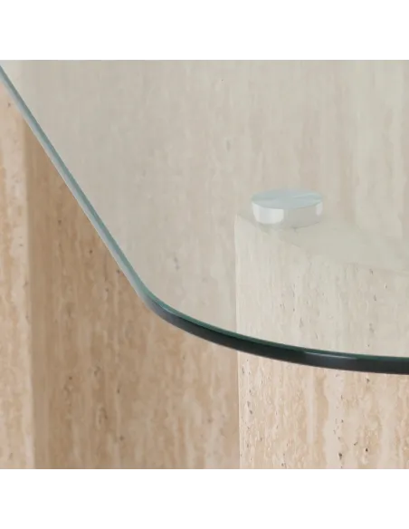 Modena Coffee Table - Clear Glass/Cream | Murphy Furniture