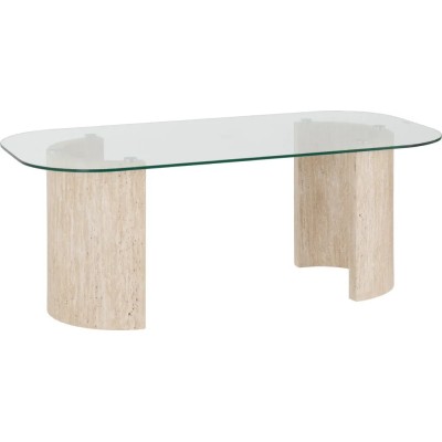 Modena Coffee Table - Clear Glass/Cream | Murphy Furniture