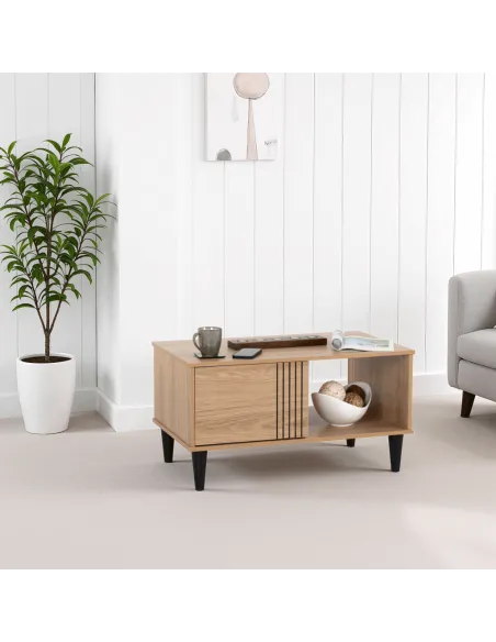 Tessa 1 Door Coffee Table - Natural Oak | Murphy Furniture