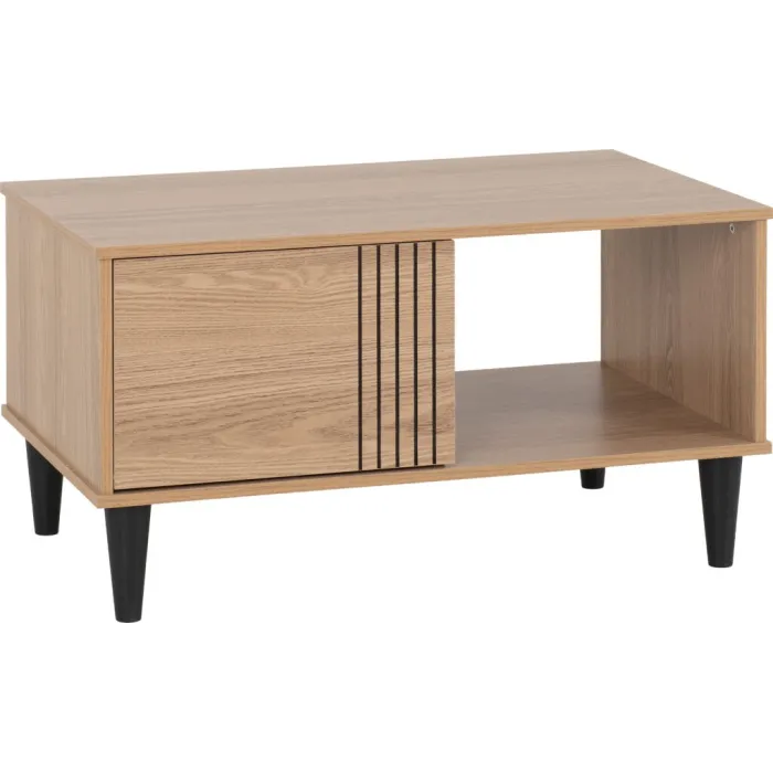 Tessa 1 Door Coffee Table - Natural Oak | Murphy Furniture