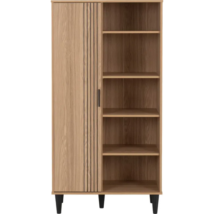 Tessa 1 Door Bookcase - Natural Oak Effe | Murphy Furniture