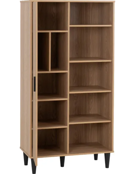 Tessa 1 Door Bookcase - Natural Oak Effe | Murphy Furniture