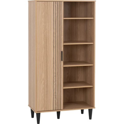 Tessa 1 Door Bookcase - Natural Oak Effe | Murphy Furniture