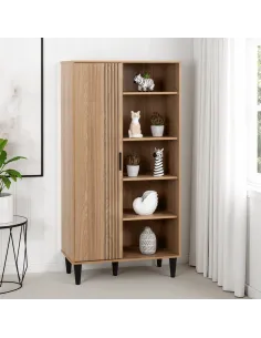Tessa 1 Door Bookcase - Natural Oak Effe | Murphy Furniture