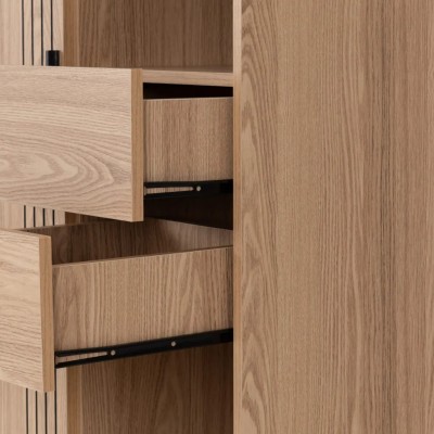 Tessa 1 Door 2 Drawer Bookcase - Natural | Murphy Furniture