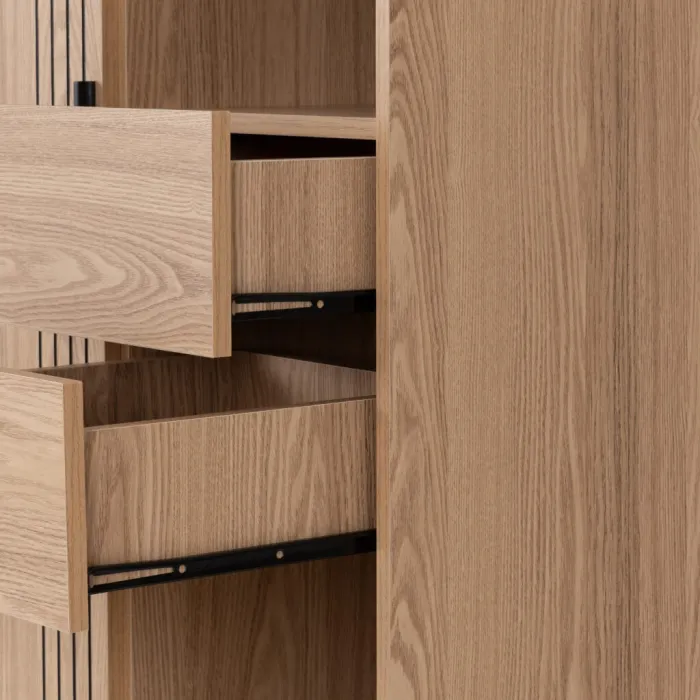 Tessa 1 Door 2 Drawer Bookcase - Natural | Murphy Furniture