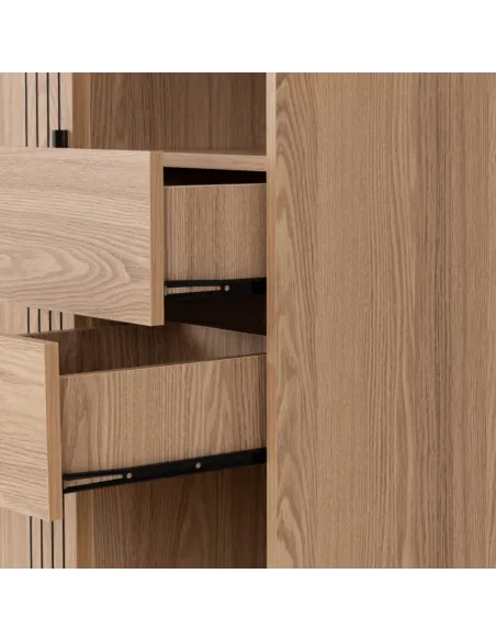 Tessa 1 Door 2 Drawer Bookcase - Natural | Murphy Furniture