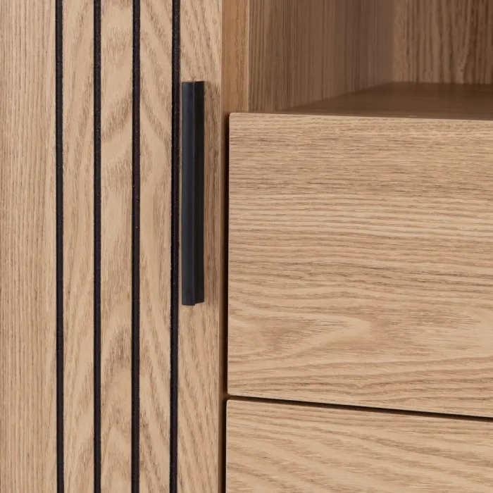 Tessa 1 Door 2 Drawer Bookcase - Natural | Murphy Furniture