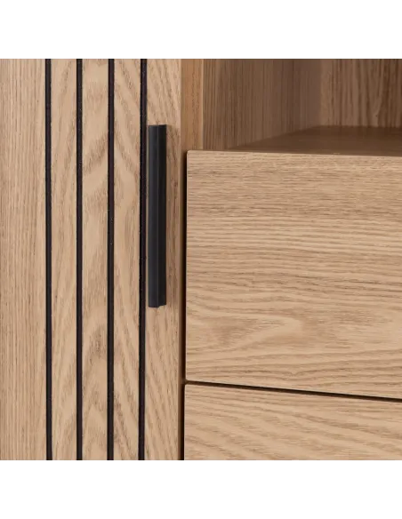 Tessa 1 Door 2 Drawer Bookcase - Natural | Murphy Furniture