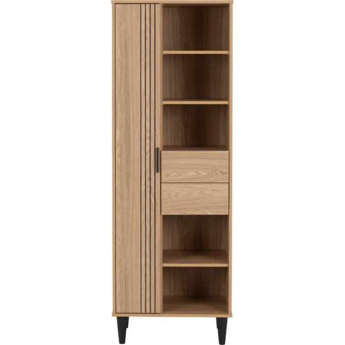 Tessa 1 Door 2 Drawer Bookcase - Natural | Murphy Furniture