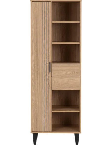 Tessa 1 Door 2 Drawer Bookcase - Natural | Murphy Furniture