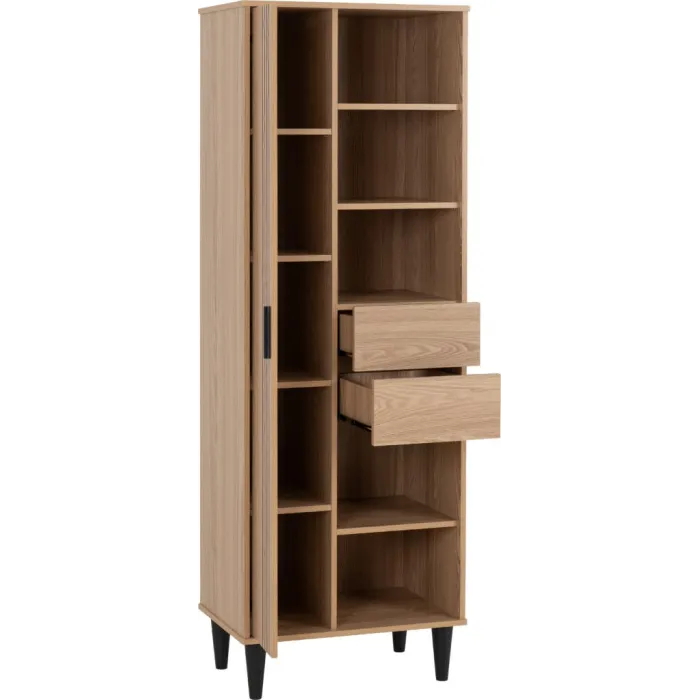 Tessa 1 Door 2 Drawer Bookcase - Natural | Murphy Furniture