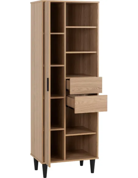 Tessa 1 Door 2 Drawer Bookcase - Natural | Murphy Furniture
