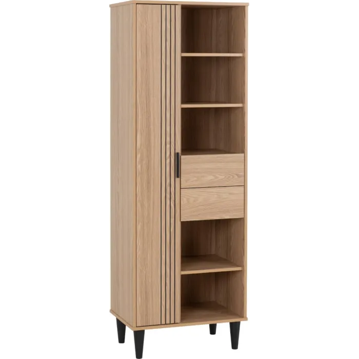 Tessa 1 Door 2 Drawer Bookcase - Natural | Murphy Furniture
