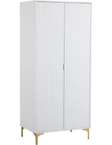 Miami 2 Door Wardrobe - White/Gold | Murphy Furniture