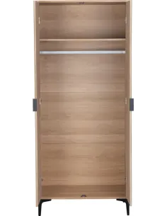 Miami 2 Door Wardrobe - Oak Effect/Black | Murphy Furniture 2