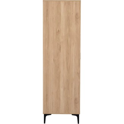 Miami 2 Door Wardrobe - Oak Effect/Black | Murphy Furniture
