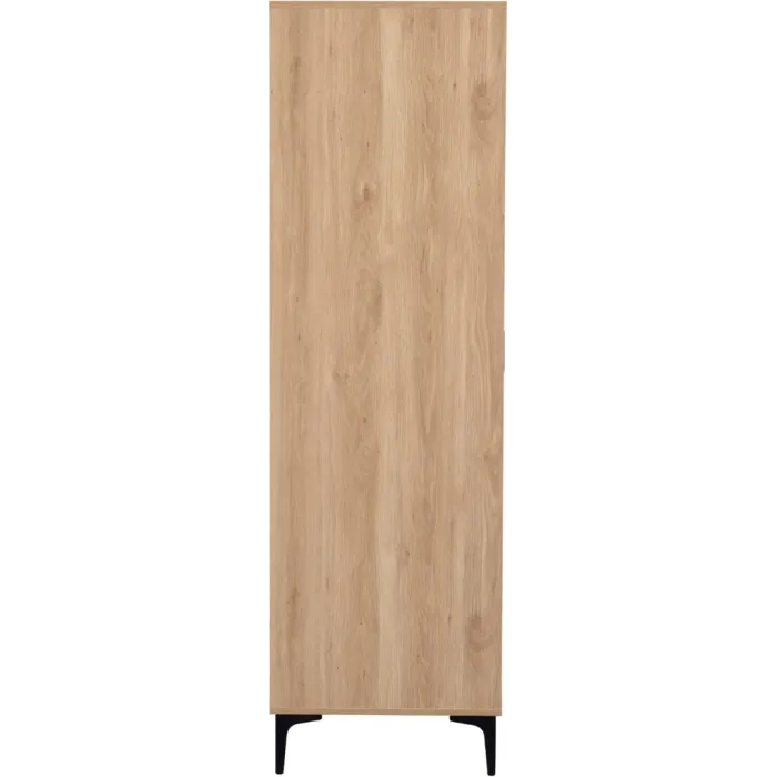 Miami 2 Door Wardrobe - Oak Effect/Black | Murphy Furniture