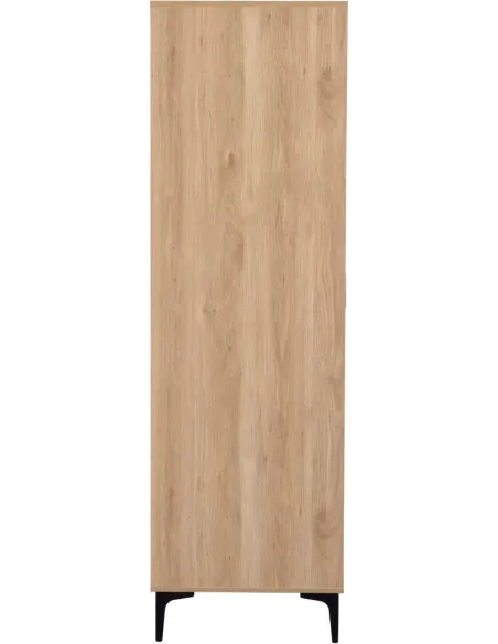 Miami 2 Door Wardrobe - Oak Effect/Black | Murphy Furniture