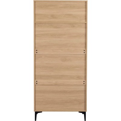 Miami 2 Door Wardrobe - Oak Effect/Black | Murphy Furniture