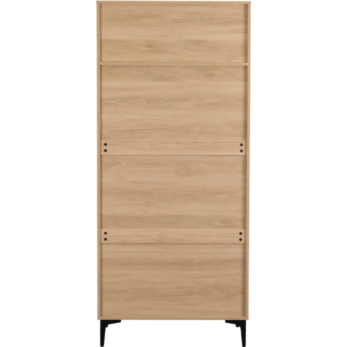 Miami 2 Door Wardrobe - Oak Effect/Black | Murphy Furniture