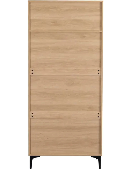 Miami 2 Door Wardrobe - Oak Effect/Black | Murphy Furniture