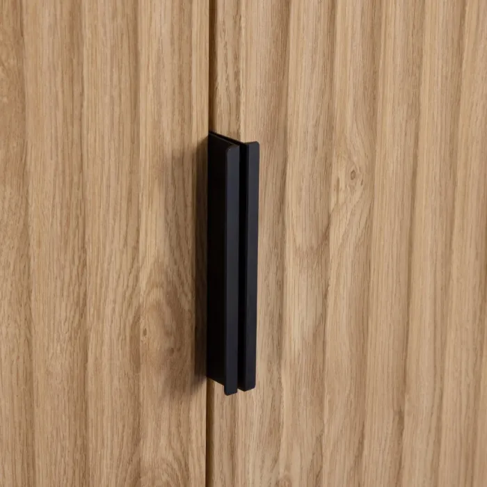 Miami 2 Door Wardrobe - Oak Effect/Black | Murphy Furniture