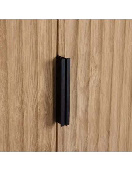 Miami 2 Door Wardrobe - Oak Effect/Black | Murphy Furniture