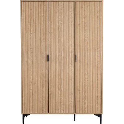 Miami 3 Door Wardrobe - Oak Effect/Black | Murphy Furniture