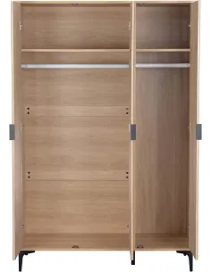 Miami 3 Door Wardrobe - Oak Effect/Black | Murphy Furniture 2