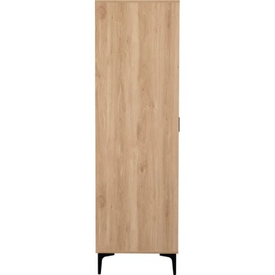 Miami 3 Door Wardrobe - Oak Effect/Black | Murphy Furniture