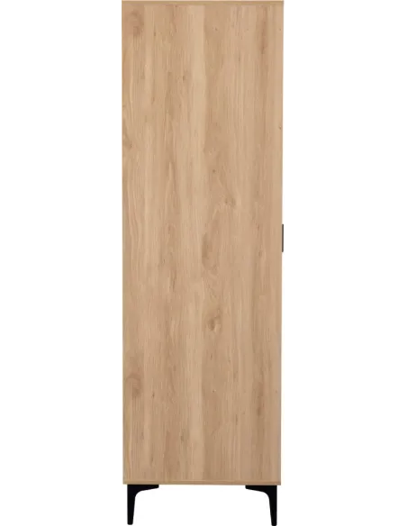 Miami 3 Door Wardrobe - Oak Effect/Black | Murphy Furniture