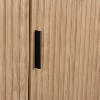 Miami 3 Door Wardrobe - Oak Effect/Black | Murphy Furniture