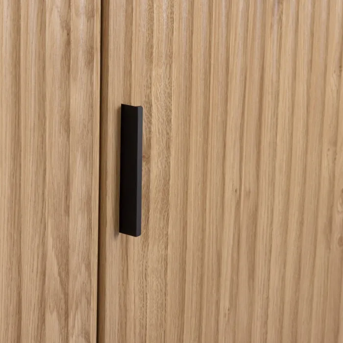Miami 3 Door Wardrobe - Oak Effect/Black | Murphy Furniture