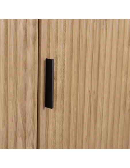Miami 3 Door Wardrobe - Oak Effect/Black | Murphy Furniture