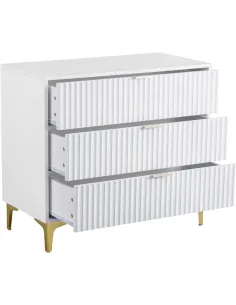 Miami 3 Drawer Chest - White/Gold | Murphy Furniture 2