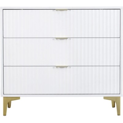 Miami 3 Drawer Chest - White/Gold | Murphy Furniture