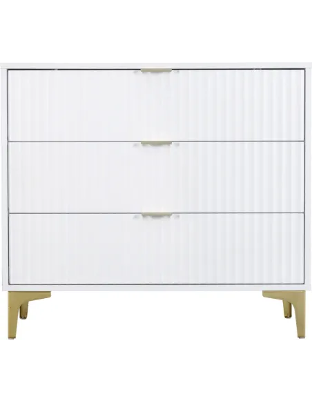 Miami 3 Drawer Chest - White/Gold | Murphy Furniture