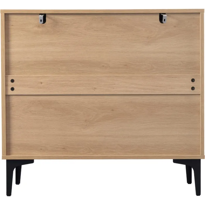 Miami 3 Drawer Chest - Oak Effect/Black | Murphy Furniture