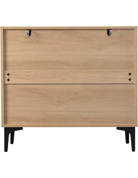 Miami 3 Drawer Chest - Oak Effect/Black | Murphy Furniture