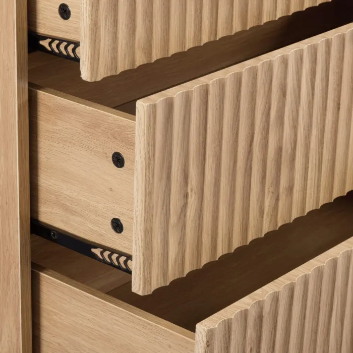 Miami 3 Drawer Chest - Oak Effect/Black | Murphy Furniture