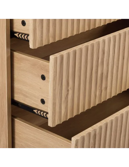 Miami 3 Drawer Chest - Oak Effect/Black | Murphy Furniture