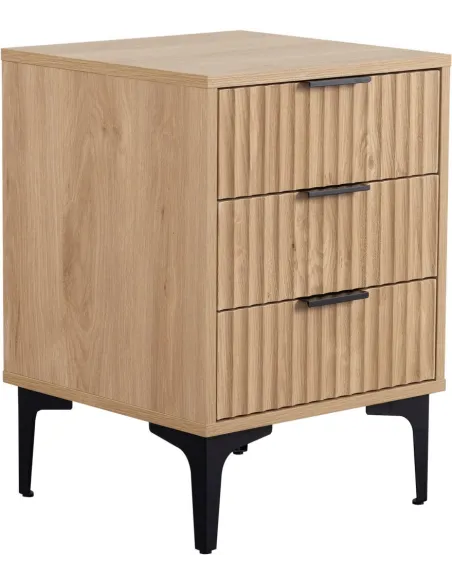 Miami 3 Drawer Bedside Locker - Oak Effe | Murphy Furniture