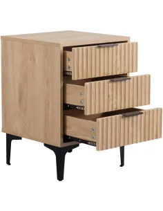 Miami 3 Drawer Bedside Locker - Oak Effe | Murphy Furniture 2